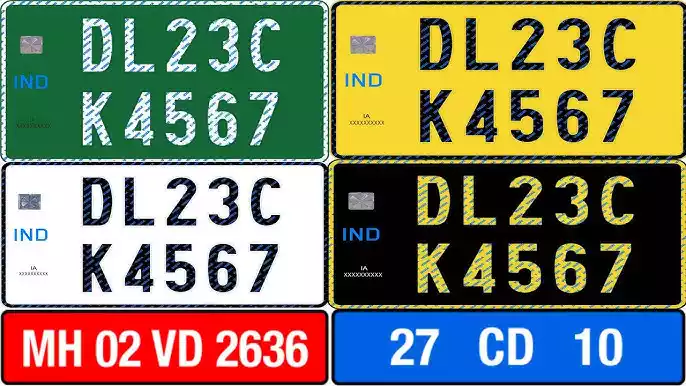 7 Vehicle Number Plate Colors in India