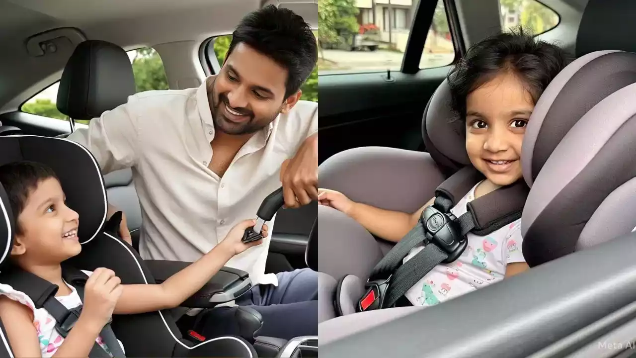 indian car father children safety seat 2