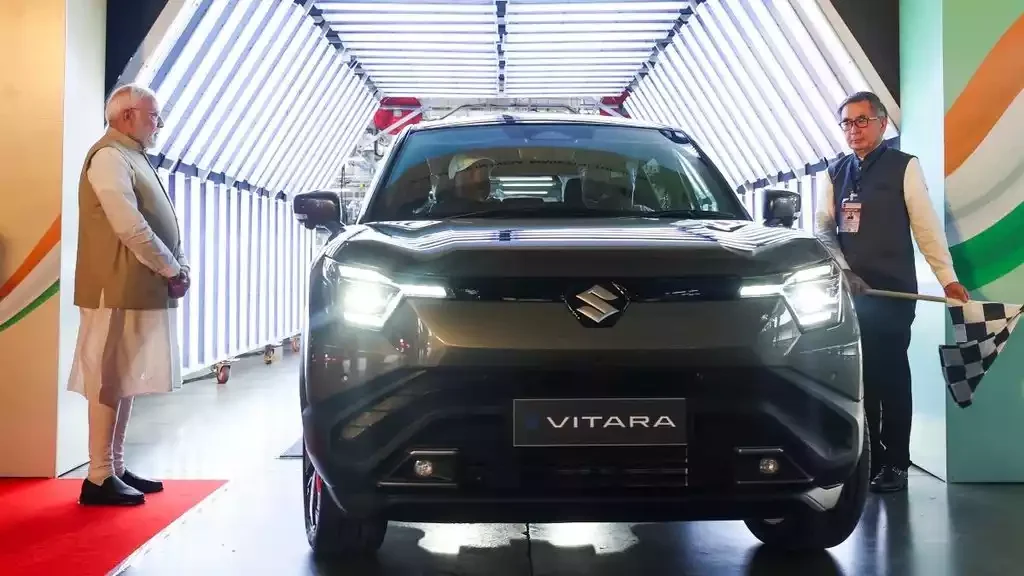 PM Modi flagged off first Maruti Suzuki E Vitara